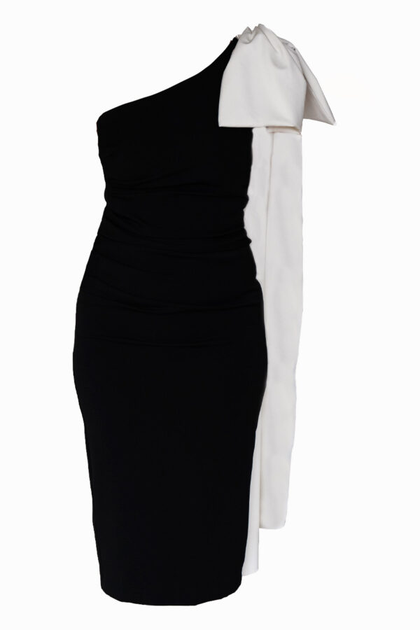 Kevan Jon Krystal Bow Dress (Black, Ivory - 10) | Willow Collective