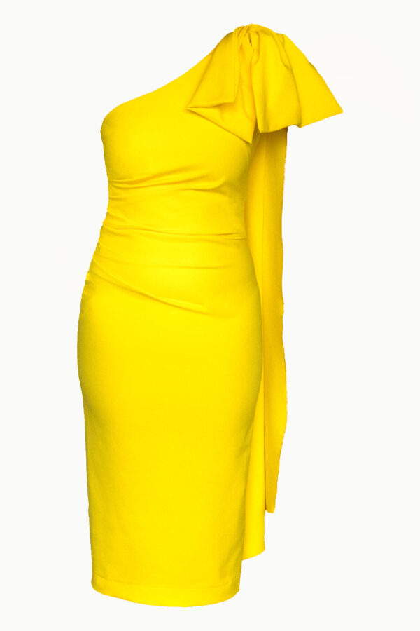 Kevan Jon Krystal Bow Dress (Yellow - 10) | Willow Collective